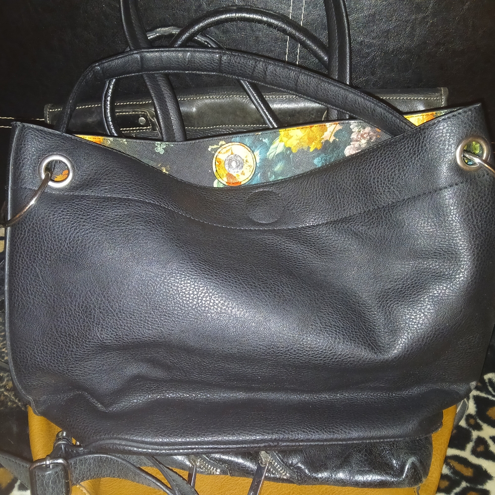 Black Leather Tote Bag